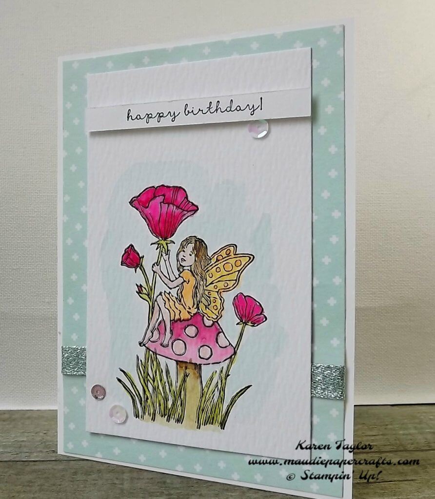 Stampin' Up! Fairy celebration watercolour card