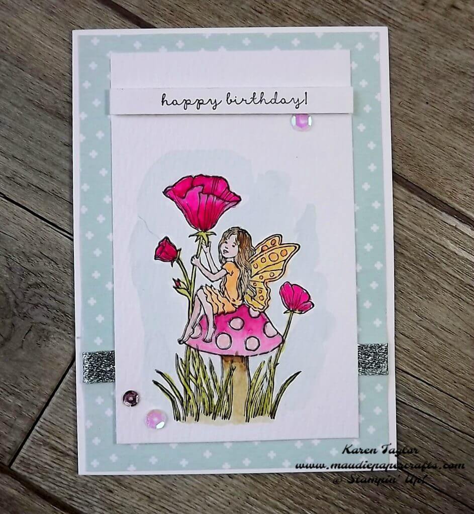 Stampin' Up! Fairy celebration watercolour card