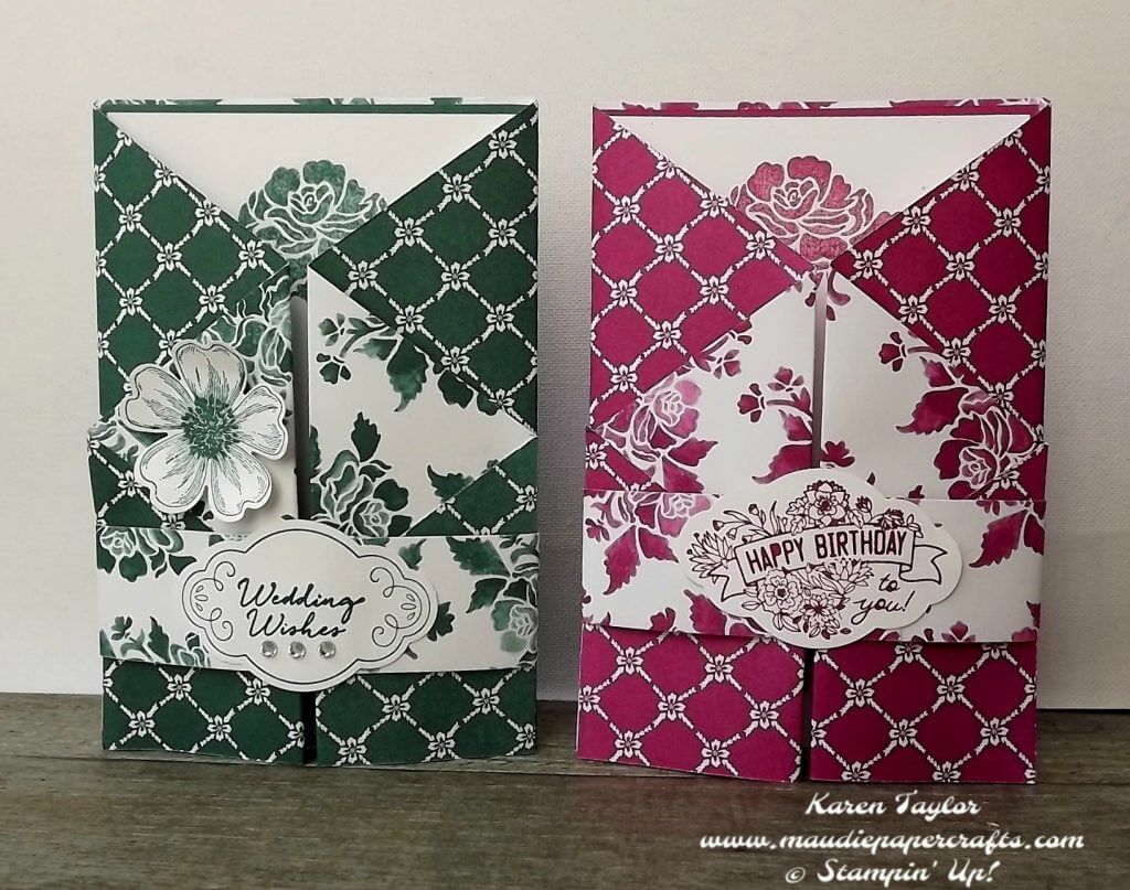 Stampin' Up! Gated card using Floral Phrases DSP