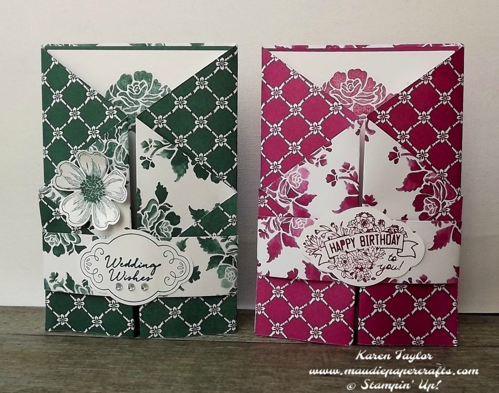 Stampin' Up! Gated card using Floral Phrases DSP Stampin' Up! Gated card using Floral Phrases DSP