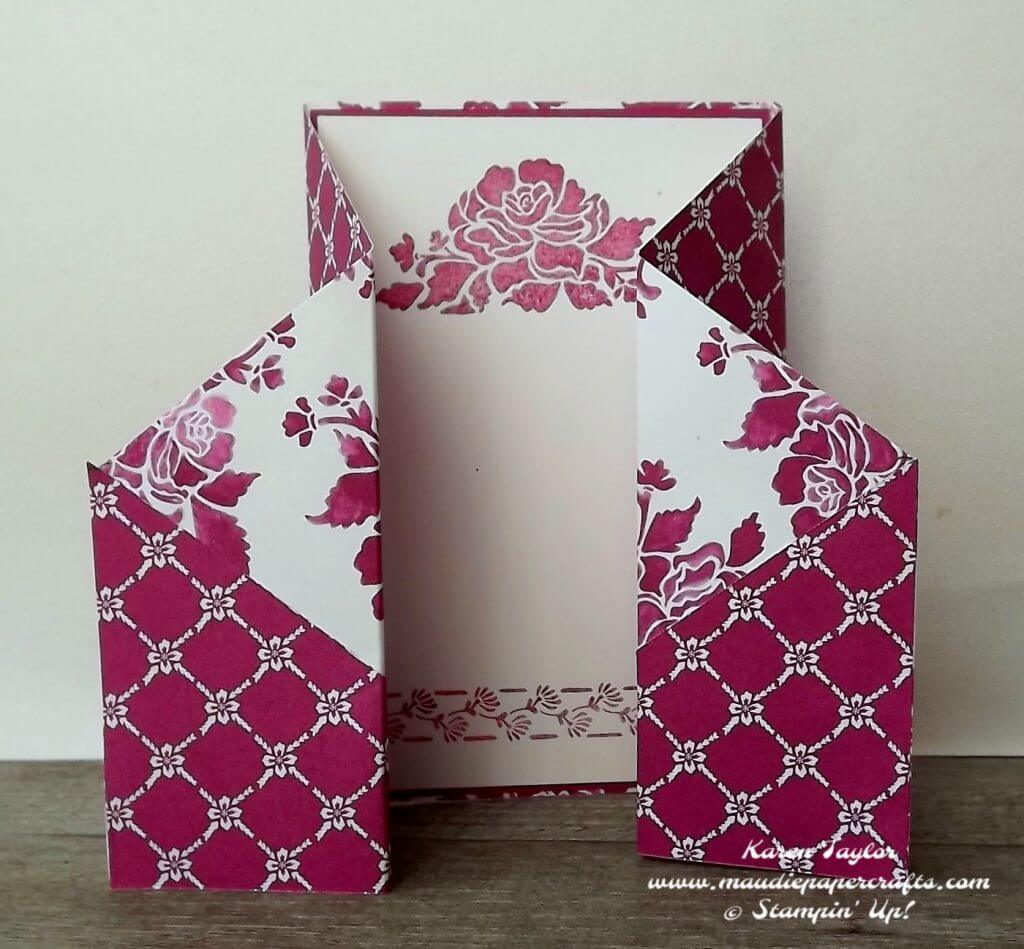 Stampin' Up! Gated card using Floral Phrases DSP