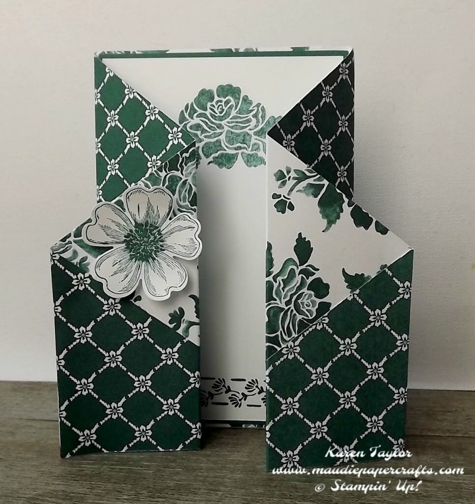 Stampin' Up! Gated card using Floral Phrases DSP