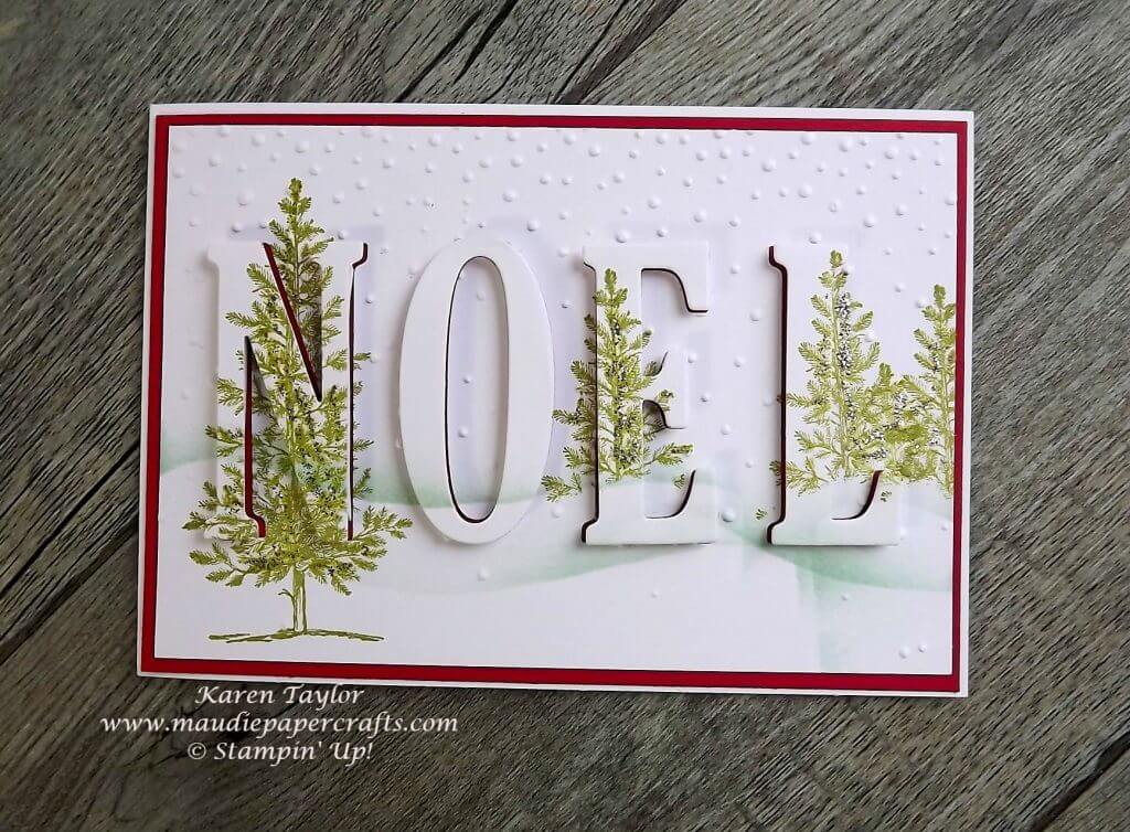 Stampin' Up! Lovely as a Tree eclipse Christmas card from Maudiepapercrafts