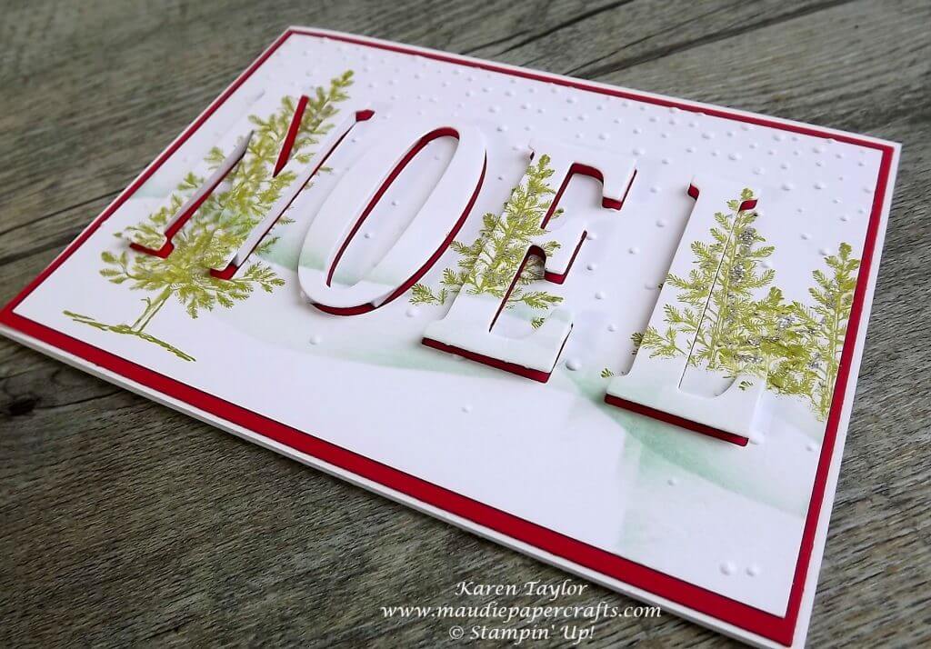 Stampin' Up! Lovely as a Tree eclipse Christmas card from Maudiepapercrafts