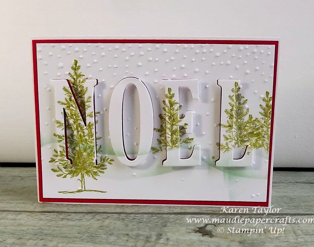 Stampin' Up! Lovely as a Tree eclipse Christmas card from Maudiepapercrafts